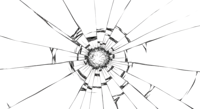 Cracked glass texture transparent background cutout png