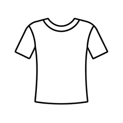 Simple Line Art Icon of a White T-Shirt, Versatile Apparel Graphic