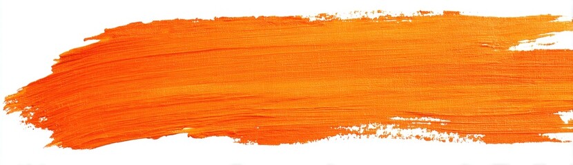Horizontal orange paint stroke on white background (1)