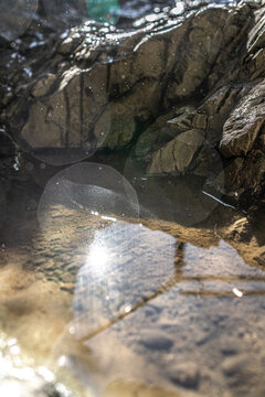 water flowing over rocks