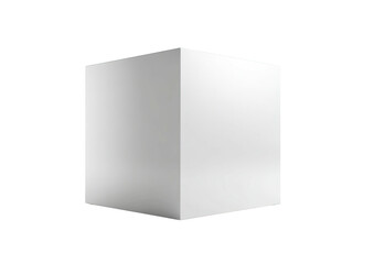 White cube, corner view, isolated on black