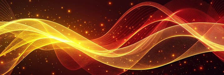 Abstract fiery waves of light and data