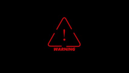 Warning Alert Icon Danger, Caution, Safety Notification Animation on Black Background. - Powered by Adobe
