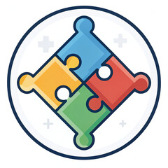 Creative Puzzle Logo Symbolizing Teamwork Strategy and Problem Solving