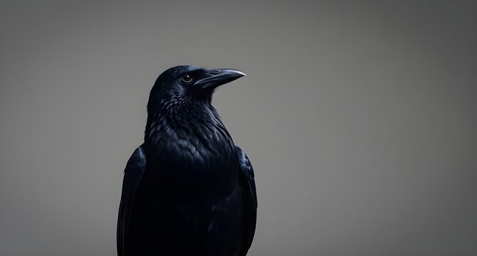 close up crow on a dark background