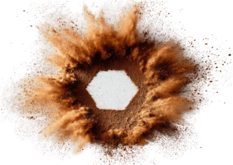 Hexagon hole with dusty tan burst