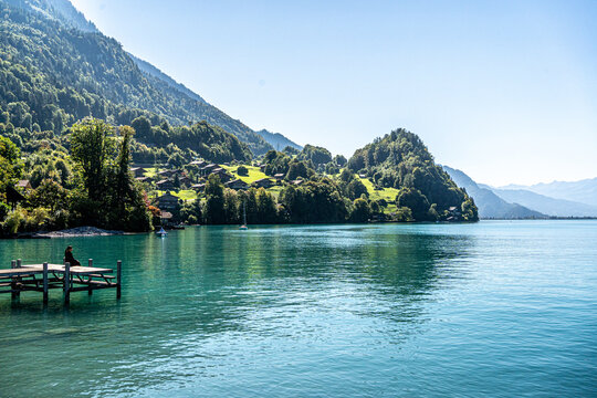 lake and mountains in the summer