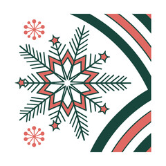 Abstract Christmas Snowflake Vertical Decorative Illustration