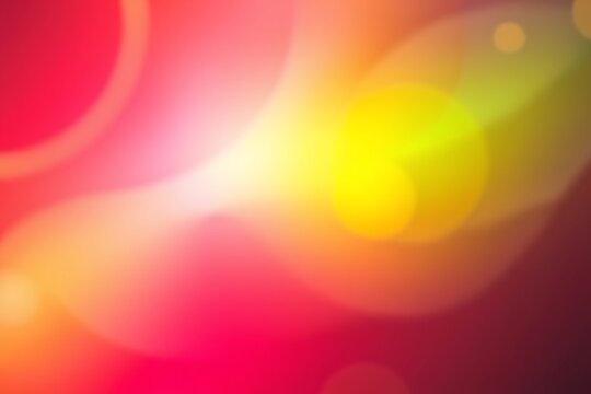 Generative AI abstract warm light flares and bokeh effects.