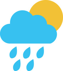 Minimalist Sun and Cloud Weather Forecast Icon Vector