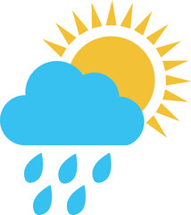 Cloud with Rain or Snow Weather Forecast Icon Vector