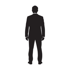Man back side silhouette vector flat illustration design