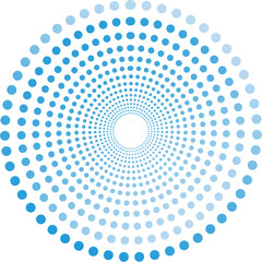 Blue gradient halftone tech dot circular