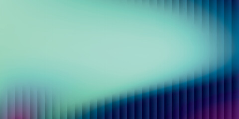 Neon ribbed fractal glass 3d background. Holographic vertical stripe pattern with vibrant purple blue yellow gradient. Abstract black bg, iridescent texture lines in radiant colors. 3D illustration