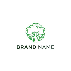 Minimalist Green Broccoli Logo Design for Healthy Food Brand.