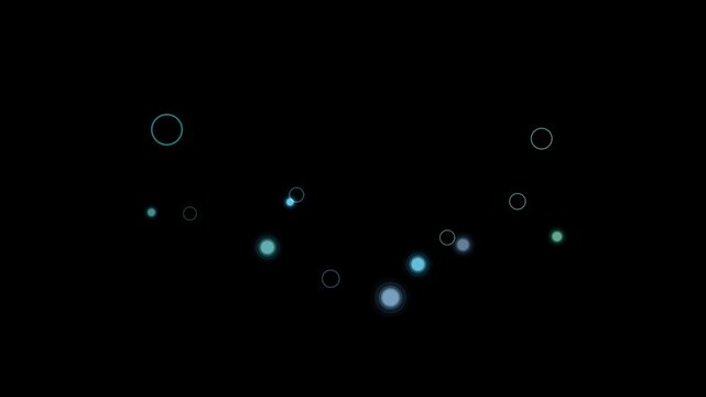 A mesmerizing dance of glowing orbs unfolds against the inky canvas of the night, creating a celestial ballet of light and shadow
