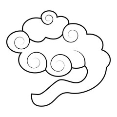 Oriental Clouds Icon in Flat Design. Isolated on White Background. Vector Illustration