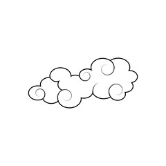 Oriental Clouds Icon in Flat Design. Isolated on White Background. Vector Illustration