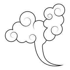 Oriental Clouds Icon in Flat Design. Isolated on White Background. Vector Illustration