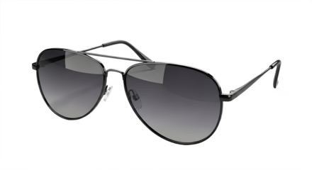 Elegant aviator sunglasses with dark lenses on a dark background
