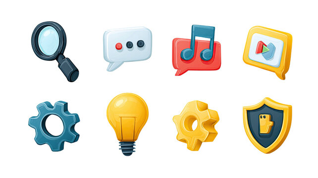 Large curated collection of modern vector icons featuring diverse shapes and clean minimal style presented together isolated on white background