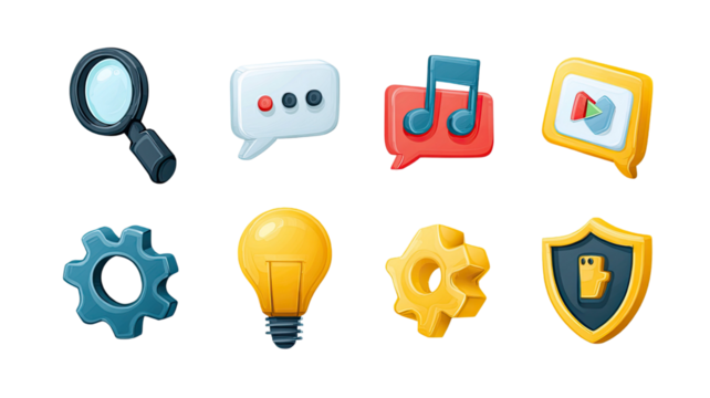 Large curated collection of modern vector icons featuring diverse shapes and clean minimal style presented together isolated on white background