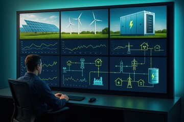 Monitoring renewable energy sources with advanced analytics and flow diagrams for sustainable power generation and management strategies captured with clarity