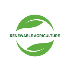 Renewable Agriculture Logo Depicting Sustainable Farming Practices and Green Energy.
