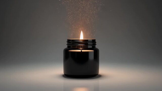 Black Flame Candle Jar &ndash; Floating Ember Dust