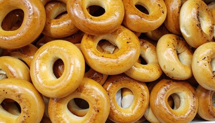 Freshly Baked Bagels Ready for Breakfast or Snack, Perfect for Caf&eacute; and Bakery Menus