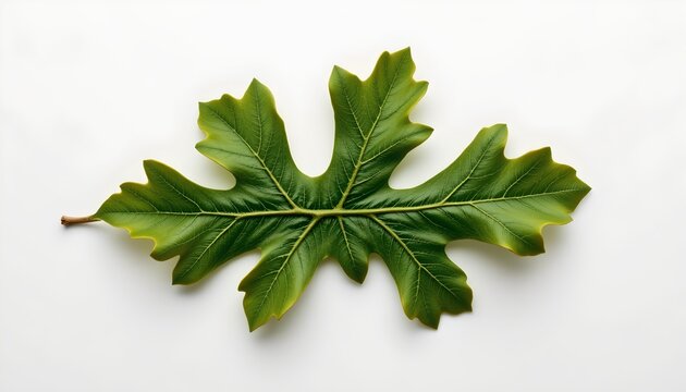 A leaf with multiple lobed segments connected by veins, showcasing the intricate structure of plant leaves