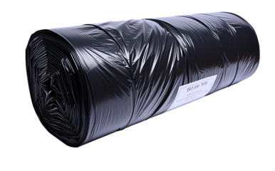 stack of black plastic pipes isolated