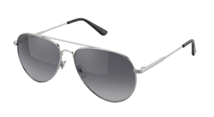 Stylish Aviator Sunglasses with Silver Frame and Gray Gradient Lenses