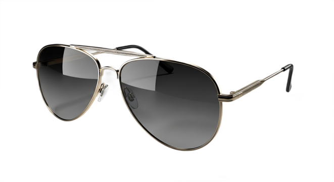 Stylish aviator sunglasses with gradient lenses for sun protection fashion accessory
