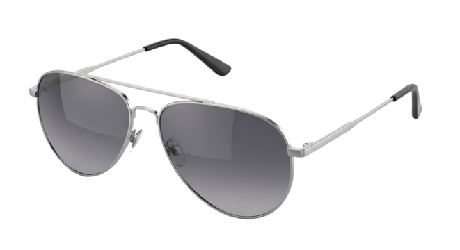Stylish Aviator Sunglasses with Silver Frame and Gray Gradient Lenses