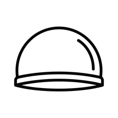 Swimming cap for swimmer, head protection, line art isolated on