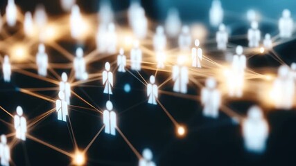 Networking connections among businesspeople with digital people icons illustrating collaboration, people icons over caucasian businesspeople networking - Powered by Adobe