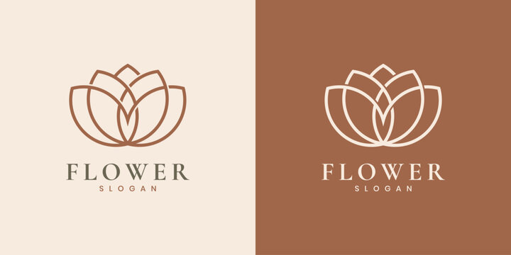 Elegant lotus flower logo design template - Powered by Adobe