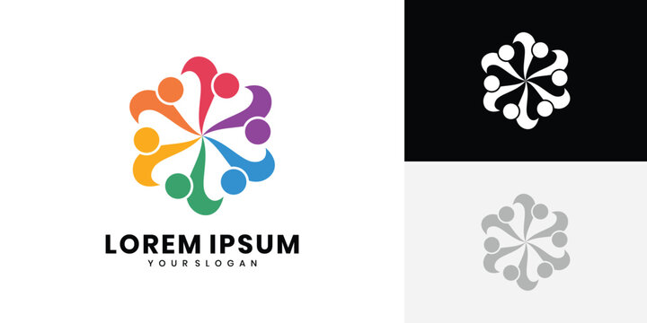 Abstract people collaboration logo vector