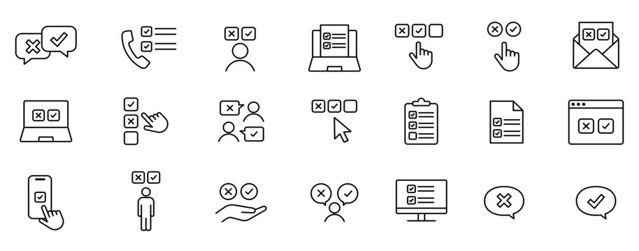 選択・決定の編集可能なチェックマークアイコンセット