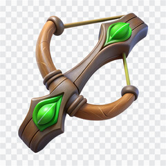 3D Forest Elf Bow Icon | Magical Weapon, Enchanted Archery, Fantasy Bow