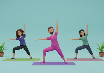 group of people doing yoga exercise
