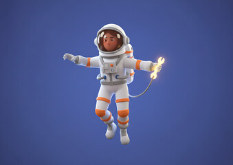 astronaut in space 3d render