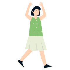 Fototapeta premium Person Celebrating New Year. Vector Cartoon Character