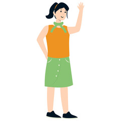 Person Celebrating New Year. Vector Cartoon Character