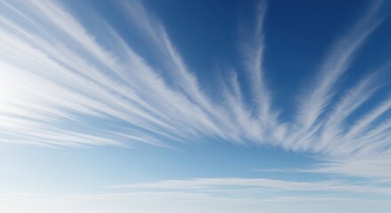 Striking Cirrus Clouds Streaking Across a Vibrant Blue Sky.