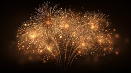 elegant golden fireworks display on a dark background symbolizing celebration and festivity
