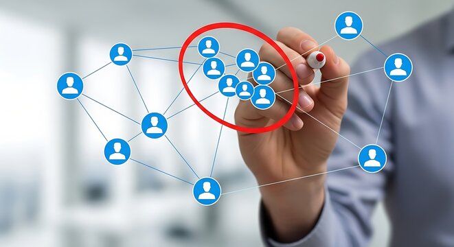 Targeting a specific audience cluster within a digital social network diagram