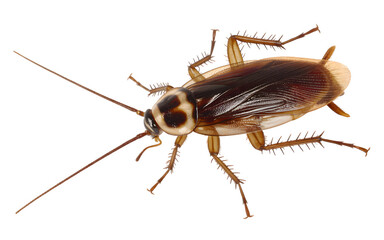 Brown cockroach insect isolated on transparent background