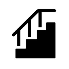This stairs icon represents an upward pathway or level transition, often used for navigation, architecture plans, interior layouts, or directional indicators in simple, clean visual systems.